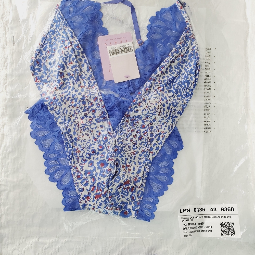 Savage X Fenty Blue Cyber Cafe Teddy & Stocking - Picture 15 of 16